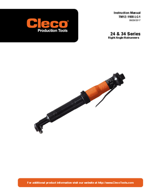 34 Series - Angle Nutrunner - Clutch Shut-Off - Lever Start - Collar Reverse