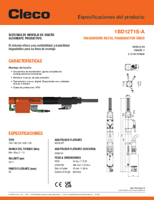 Conventional Spindle – BD/BDU Size 1 - Offset Drive