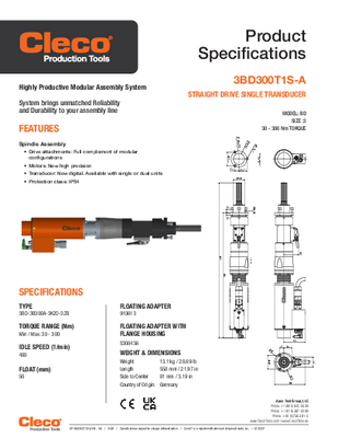 Conventional Spindle – BD/BDU Size 3 – Angle Drive