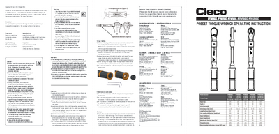 Cleco PTW Preset Mechanical Torque Wrenches